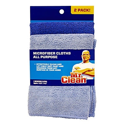slide 1 of 1, Mr. Clean All Purpose Microfiber Cleaning Cloths, 2 ct