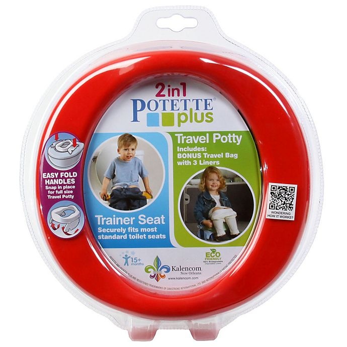 slide 1 of 1, Potette Plus 2-in-1 Travel Potty and Trainer Seat - Red, 1 ct