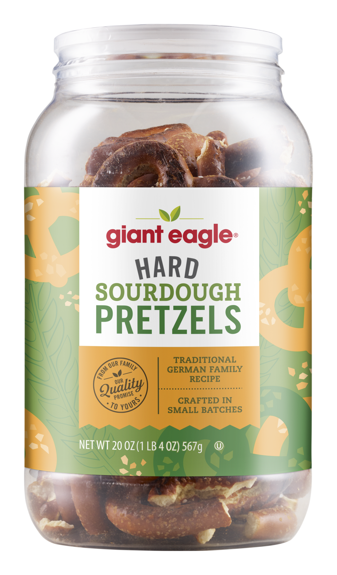 slide 1 of 1, Ge Hard Sourdough Pretzels, 20 oz