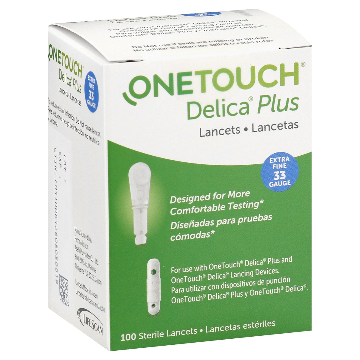 slide 6 of 9, OneTouch Delica Plus Lancets, 33g, 100ct, 100 ct