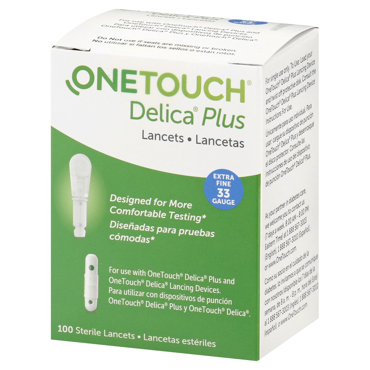 slide 3 of 9, OneTouch Delica Plus Lancets, 33g, 100ct, 100 ct