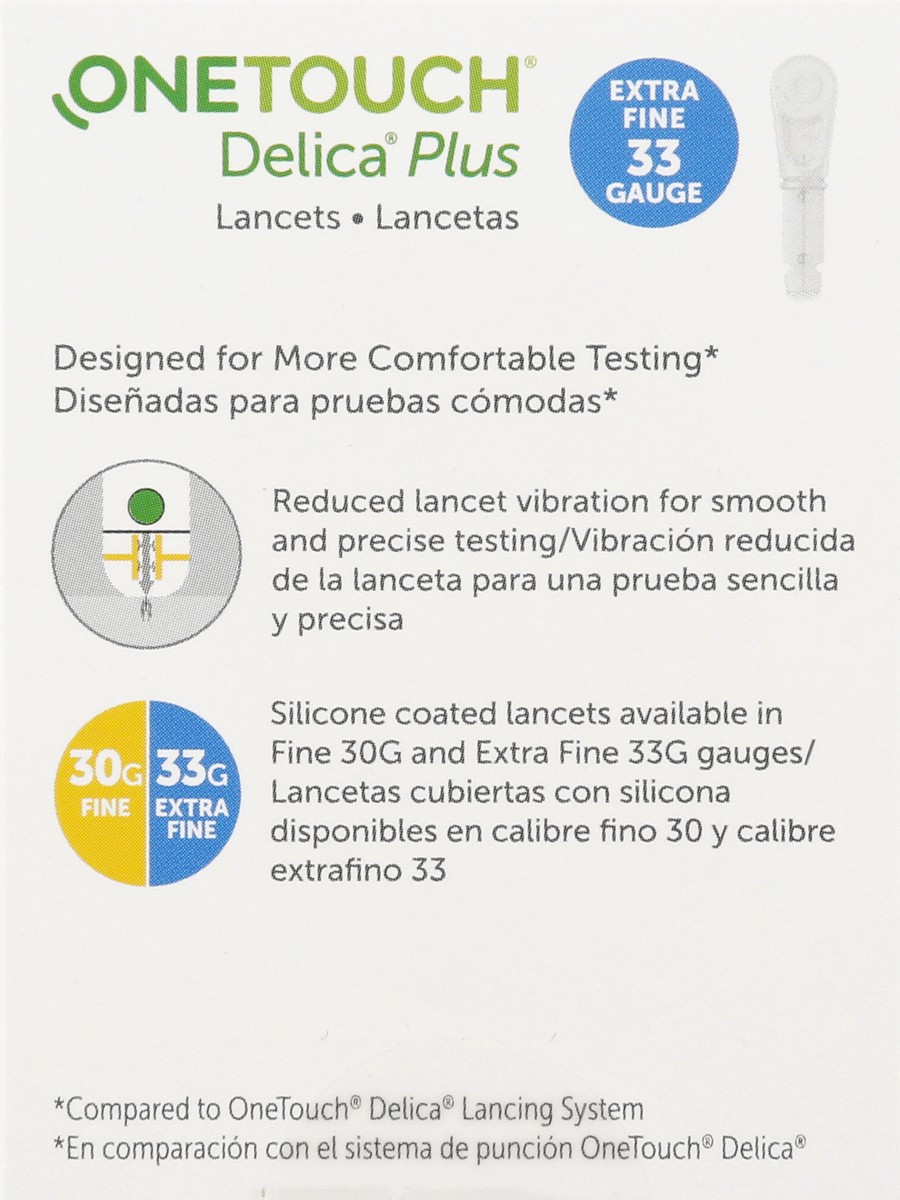 slide 7 of 9, OneTouch Delica Plus Lancets, 33g, 100ct, 100 ct