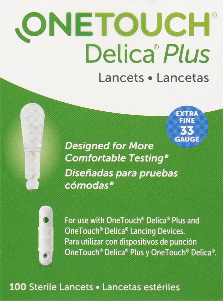 slide 2 of 9, OneTouch Delica Plus Lancets, 33g, 100ct, 100 ct