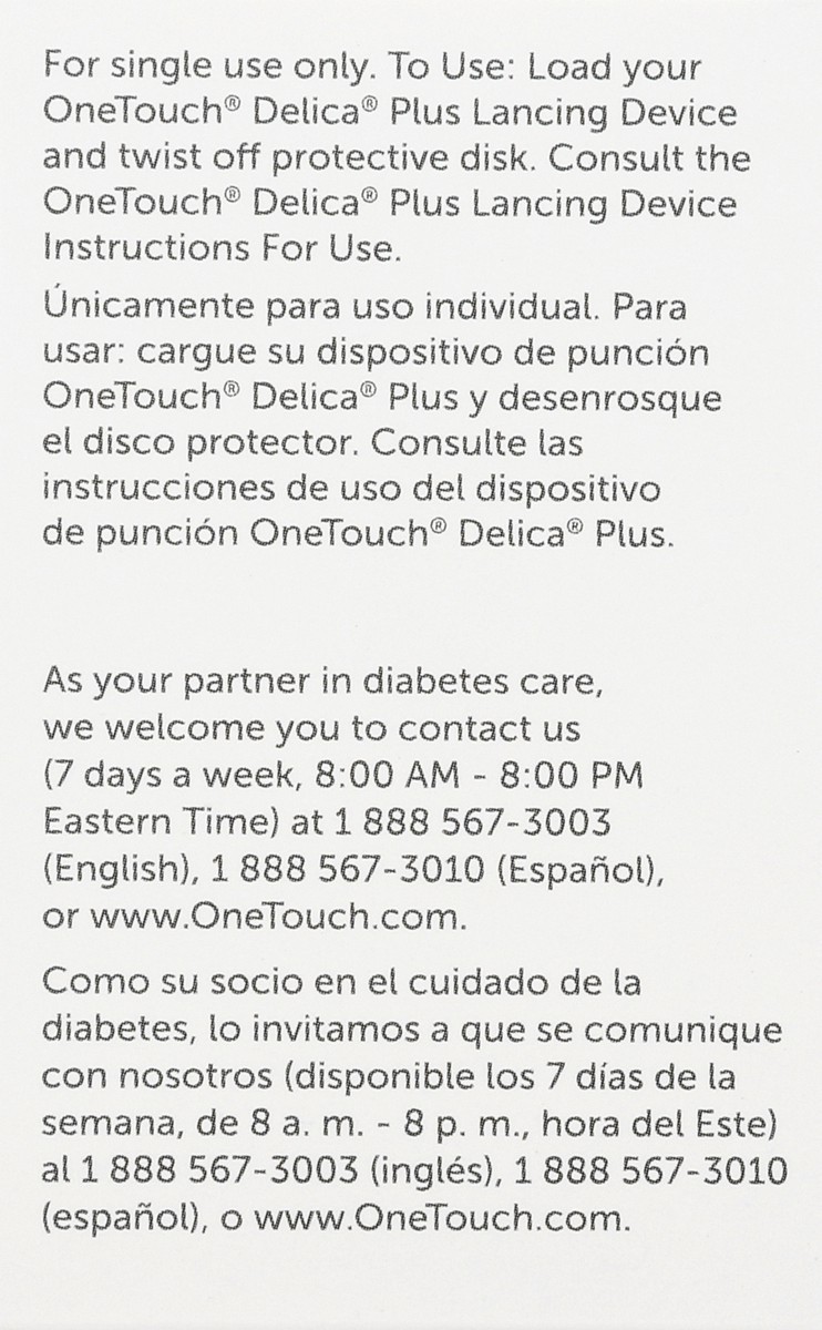 slide 5 of 9, OneTouch Delica Plus Lancets, 33g, 100ct, 100 ct