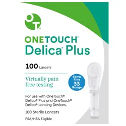 OneTouch Delica Plus Lancets, 33g, 100 ct