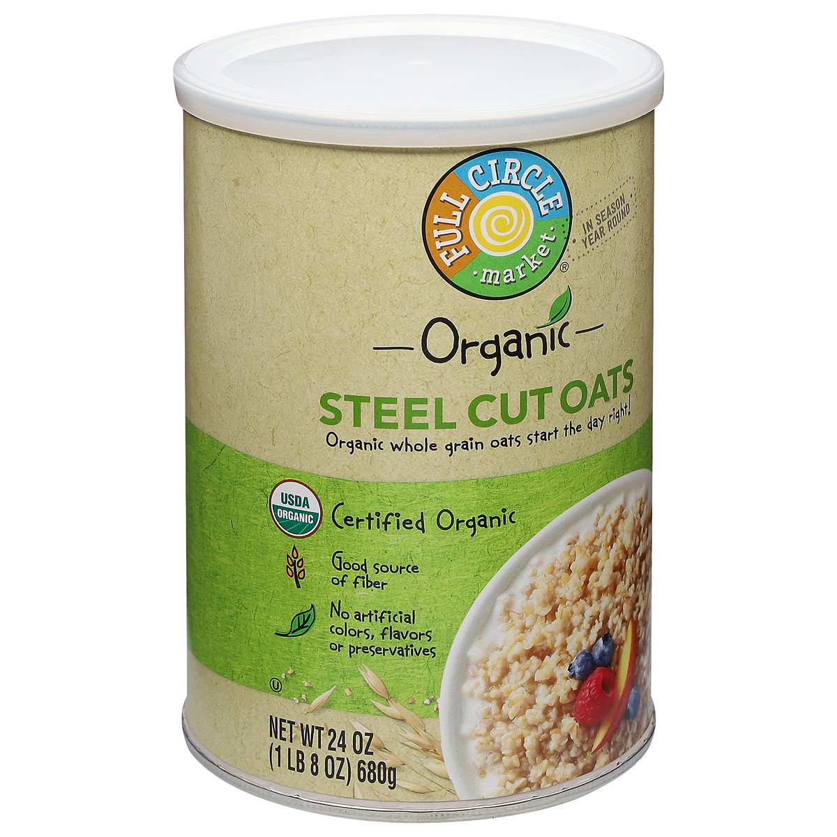 slide 7 of 11, Full Circle Market Organic Steel Cut Oats 24 oz, 24 oz