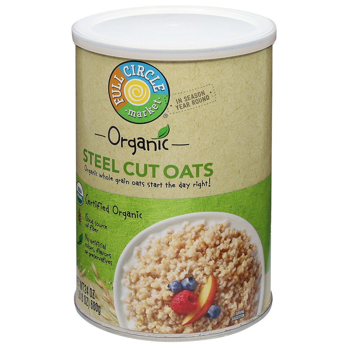 slide 3 of 11, Full Circle Market Organic Steel Cut Oats 24 oz, 24 oz