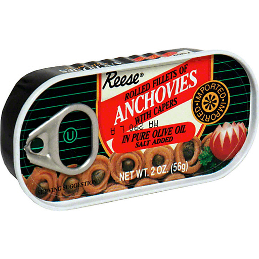 slide 2 of 2, Reese Rolled Anchovies, 2 oz