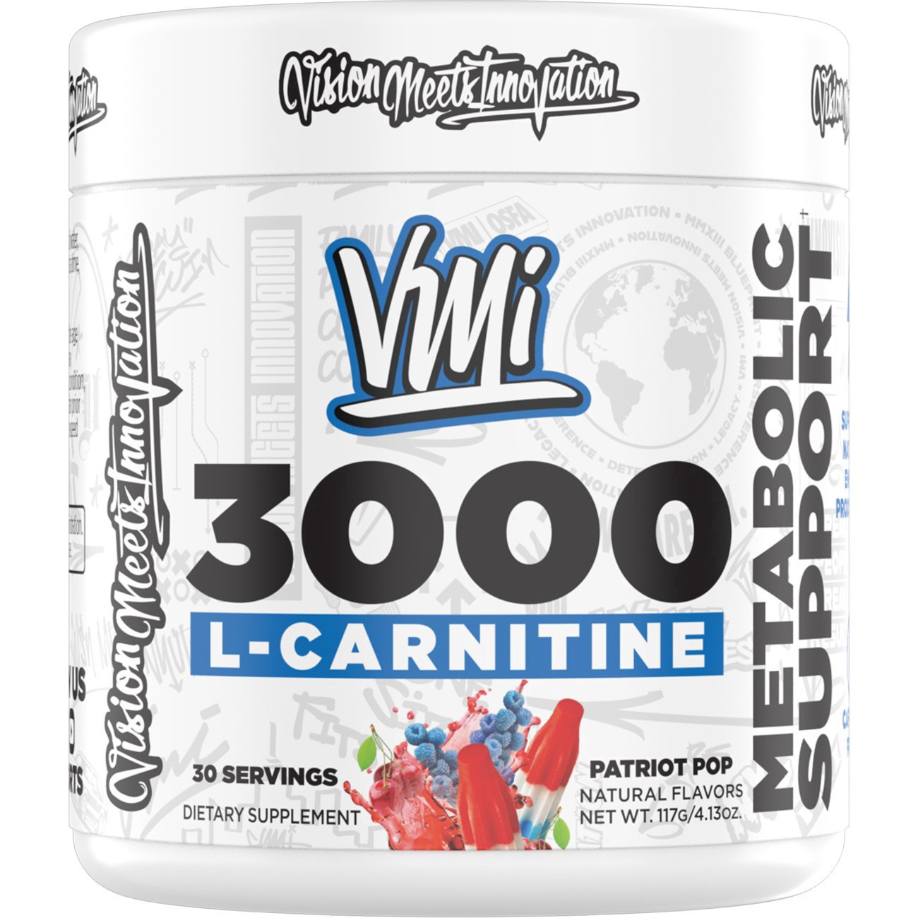 slide 1 of 1, VMI 3000 L-Carnitine Patriot Pop, 4.13 oz