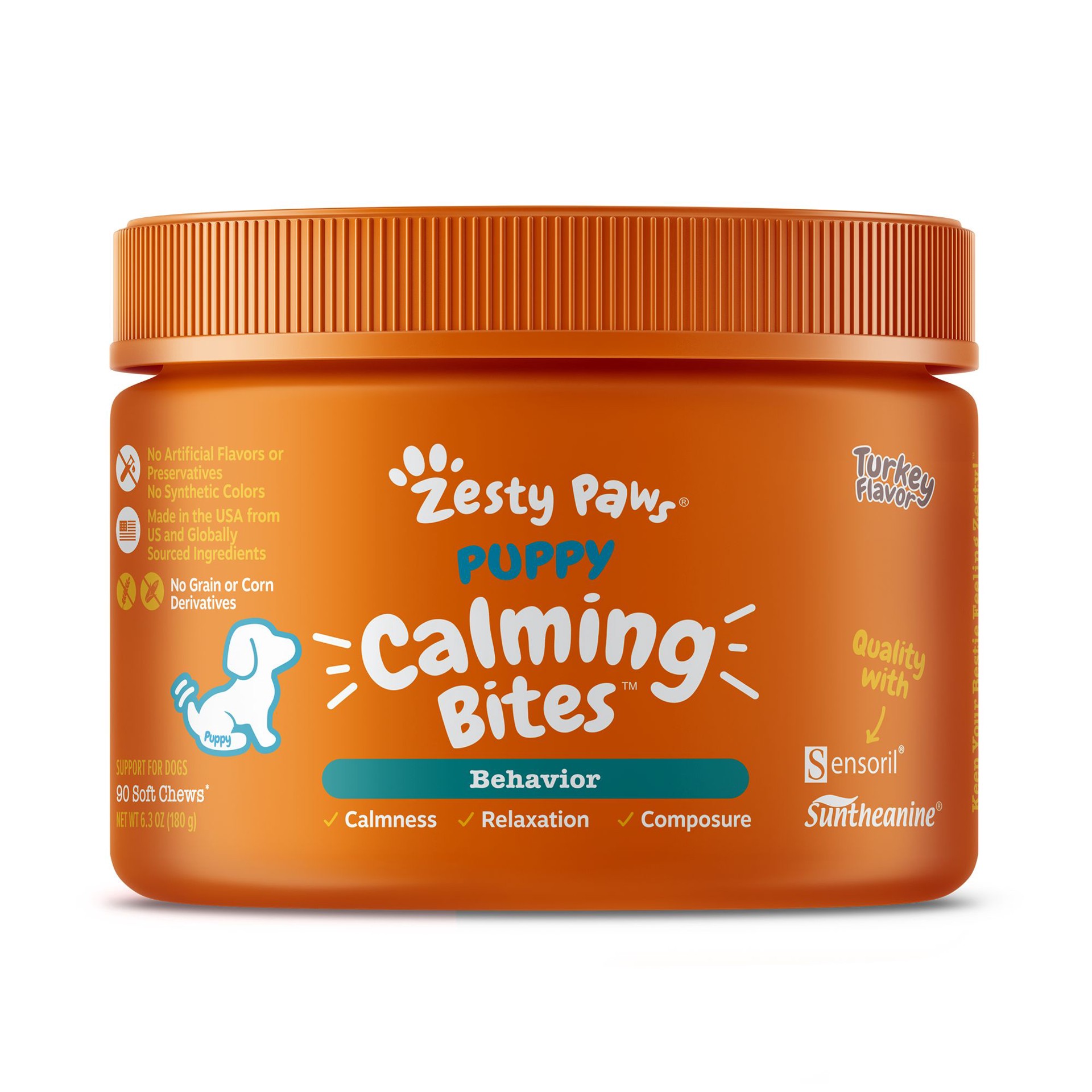 slide 1 of 1, Zesty Paws Calming Bites for Puppy - Turkey Flavor - 90 Ct, 90 ct