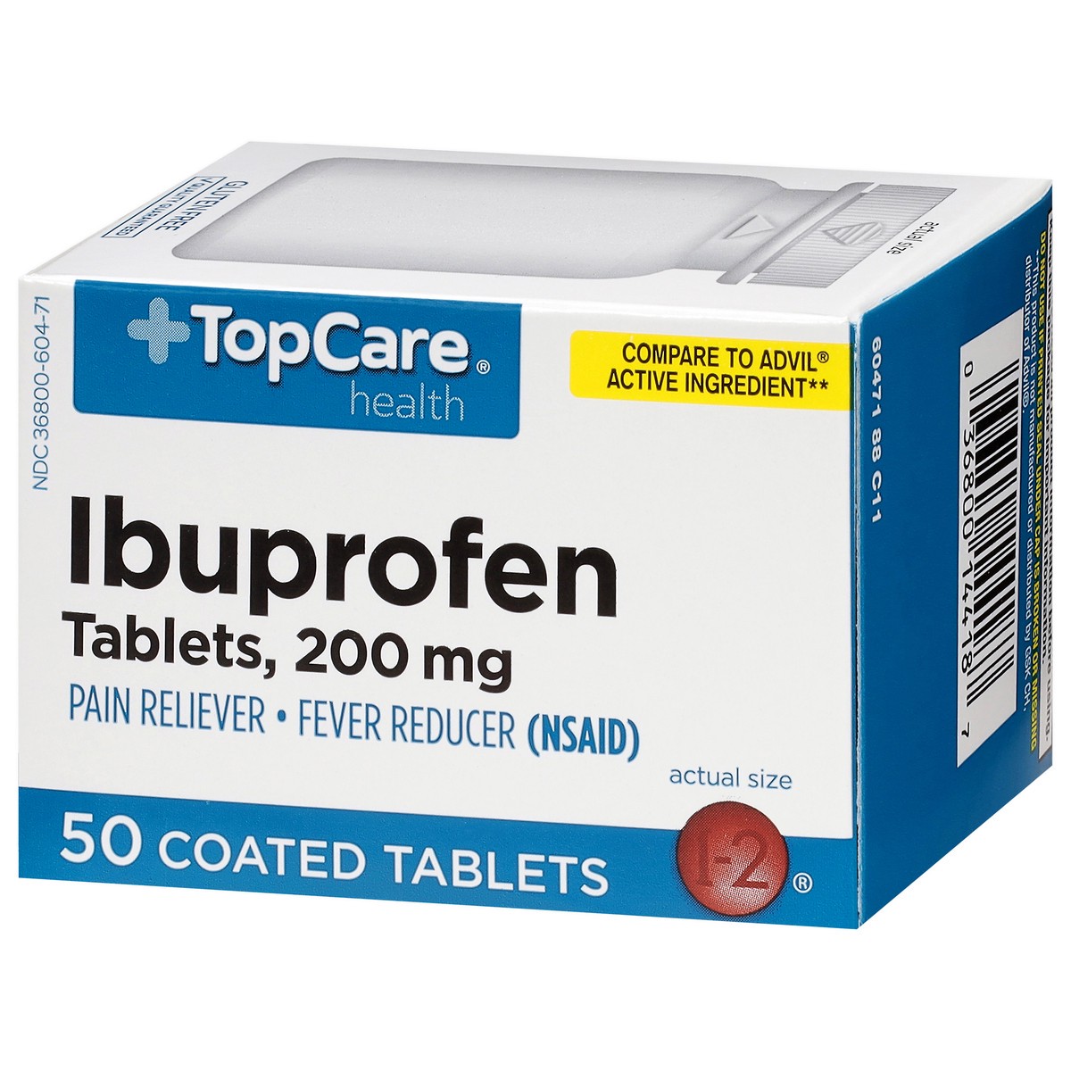 slide 7 of 9, Topcare Ibuprofen Tablets, 50 ct