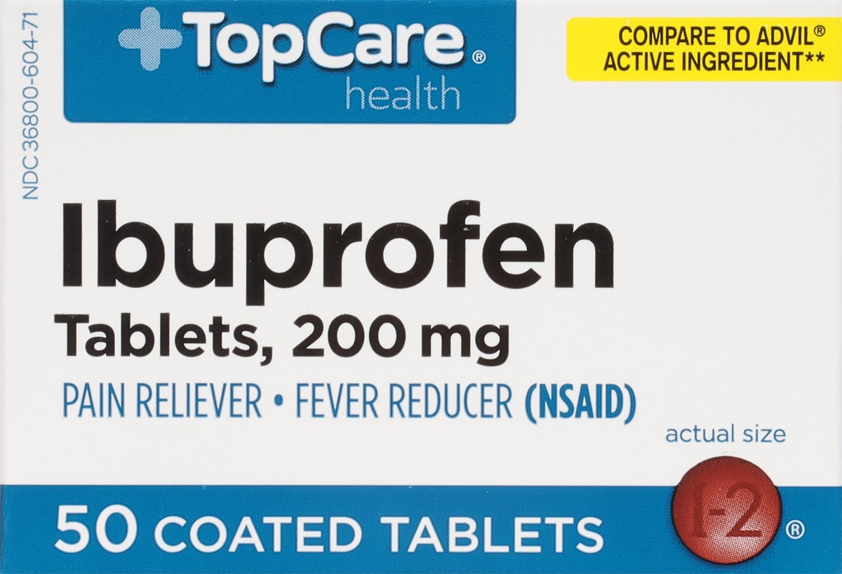 slide 9 of 9, Topcare Ibuprofen Tablets, 50 ct