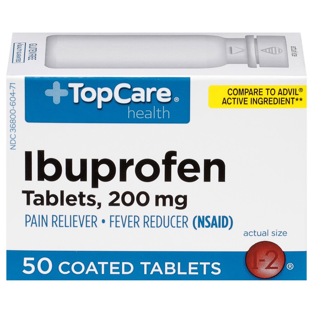 slide 1 of 9, Topcare Ibuprofen Tablets, 50 ct