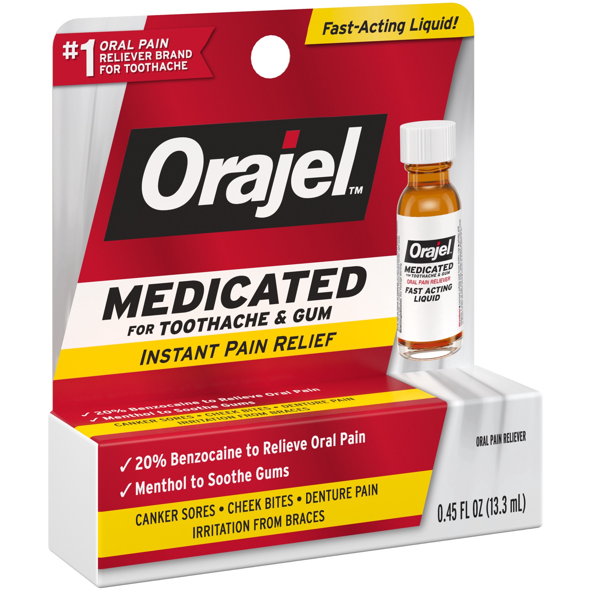 slide 4 of 4, Orajel Instant Pain Relief 0.45 oz, 0.45 fl oz