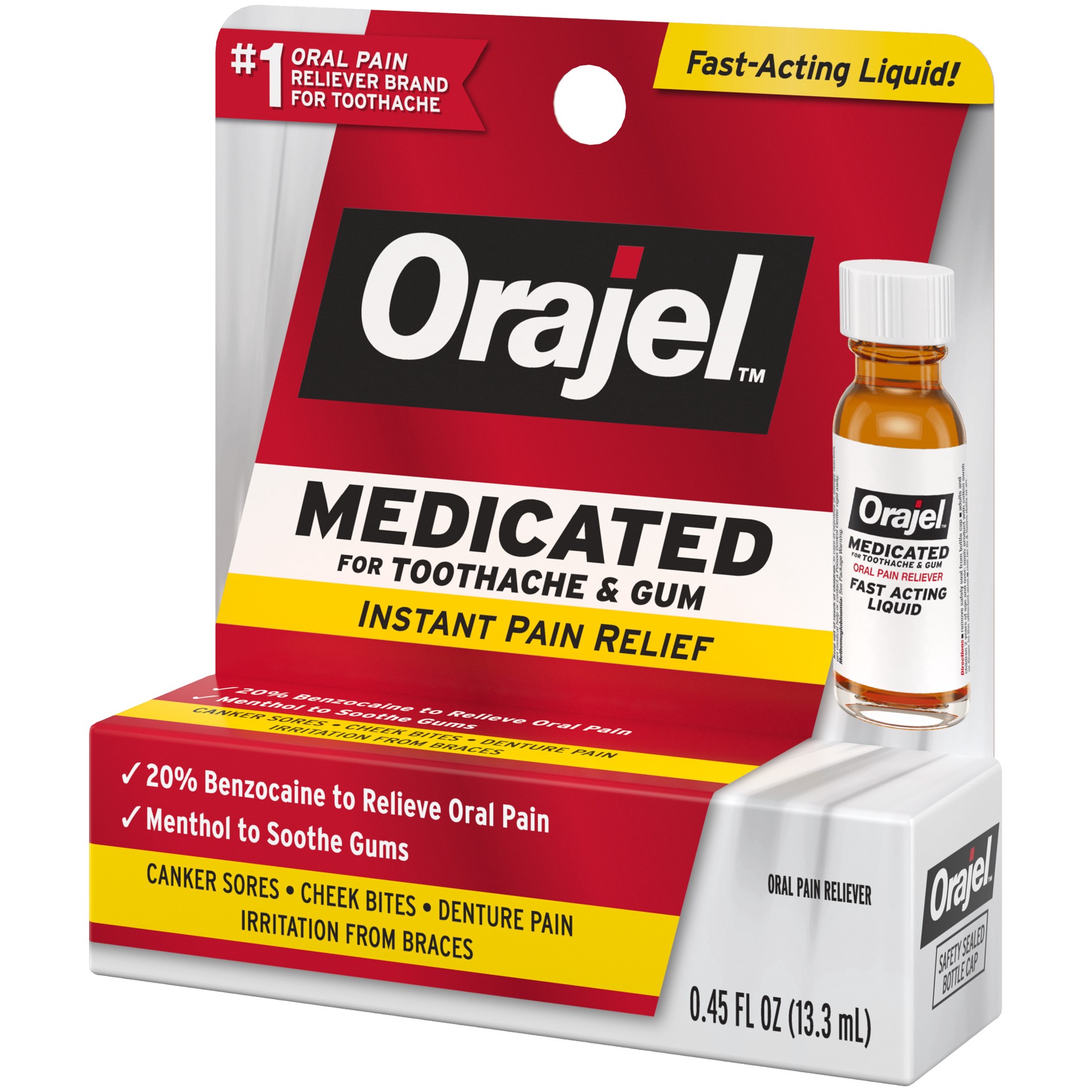 slide 2 of 4, Orajel Instant Pain Relief 0.45 oz, 0.45 fl oz