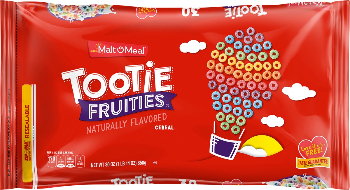 slide 9 of 12, Malt-O-Meal Tootie Fruities Cereal, Fruity Breakfast Cereal, 30 OZ Bag, 30 oz