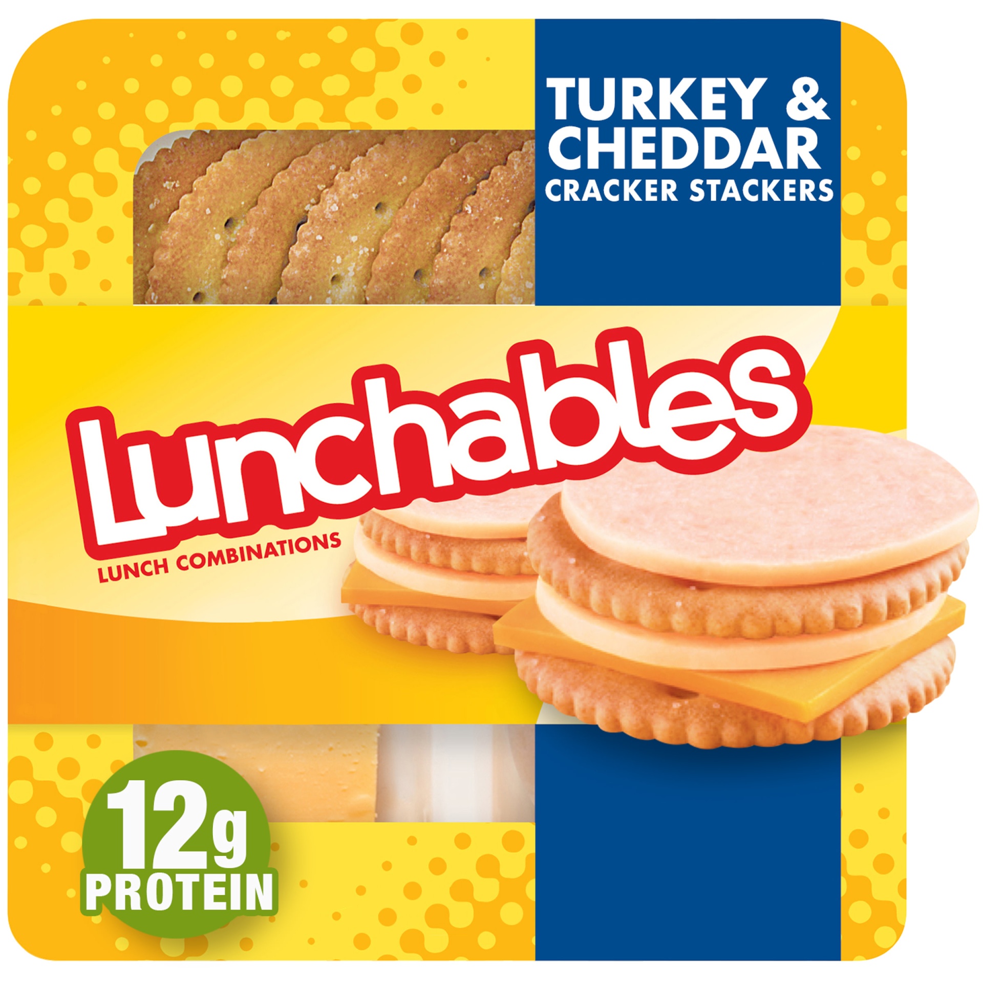 slide 1 of 2, Lunchables Turkey & Cheddar Cheese Snack Kit with Crackers Tray, 3.2 oz