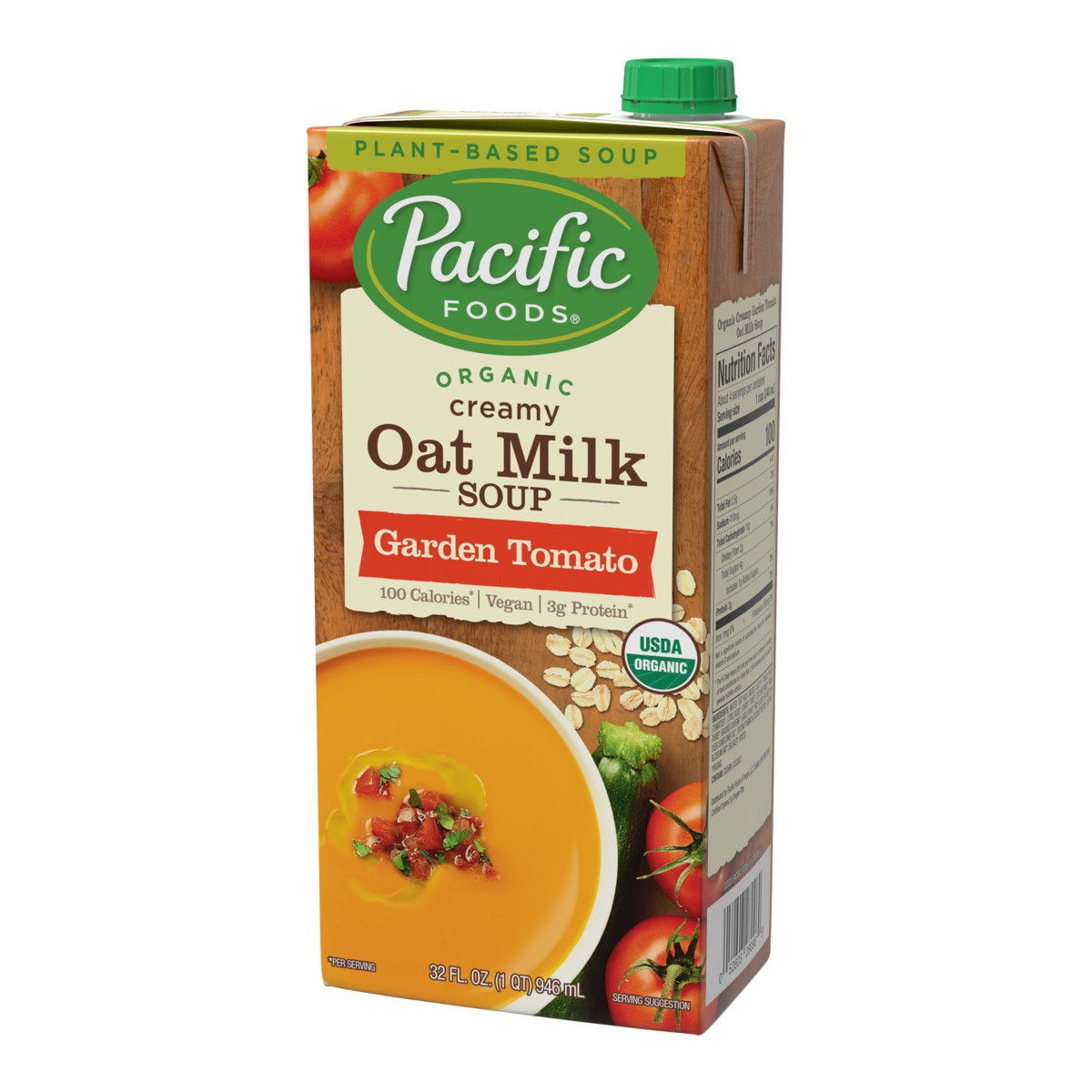 slide 10 of 10, Pacific Foods Organic Garden Tomato Oat Milk Soup, 32 oz Carton, 1 ct