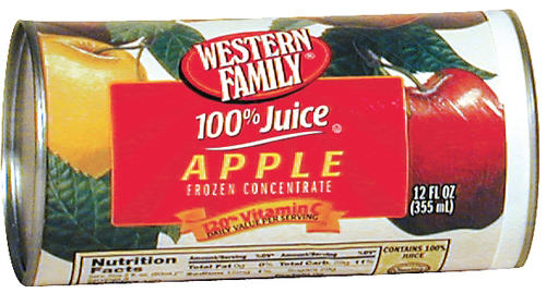 slide 1 of 1, Western Family Apple Juice - 12 oz, 12 oz