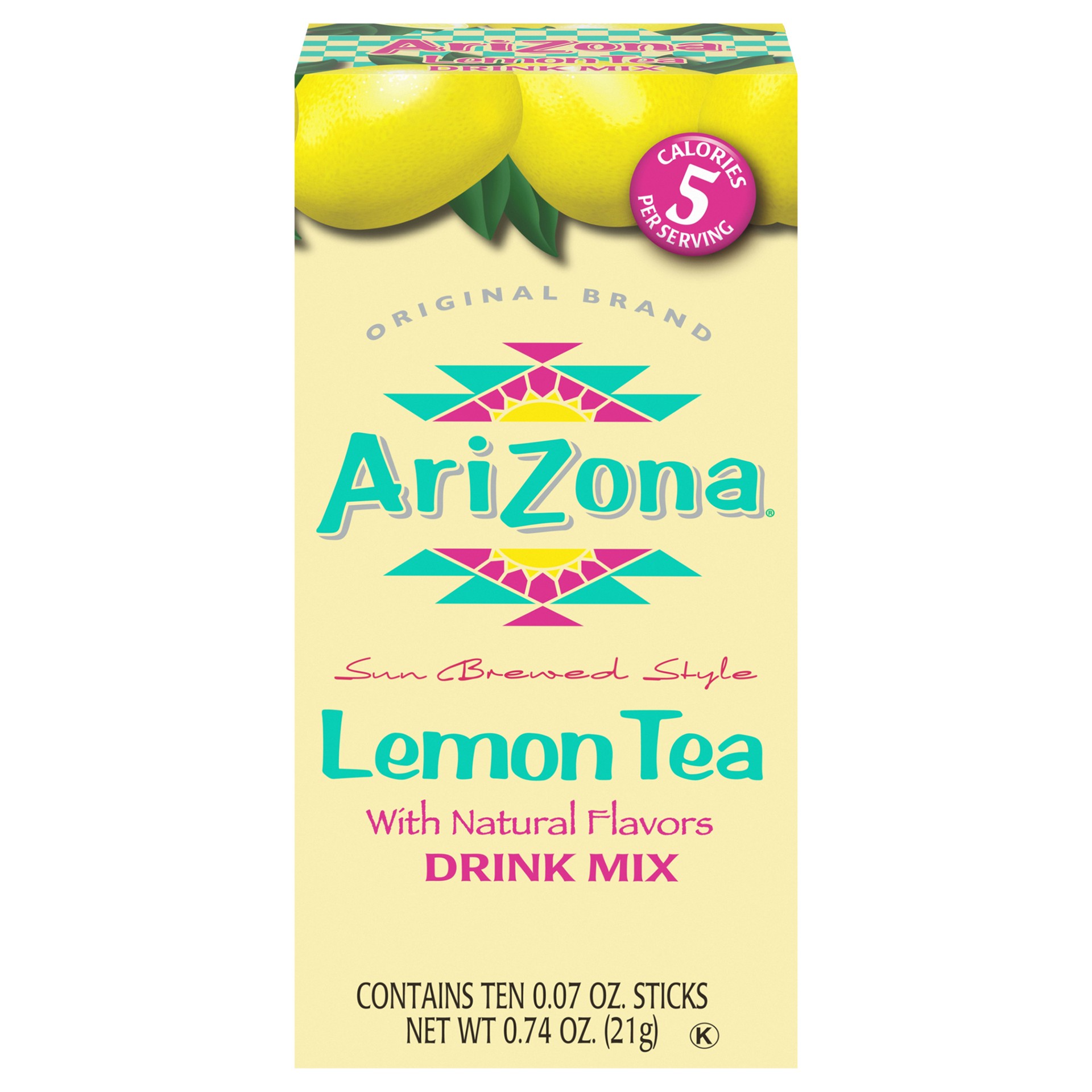 slide 1 of 5, AriZona Lemon Iced Tea Naturally Flavored Powdered Drink Mix, 10 ct On-the-Go Packets, 10 ct