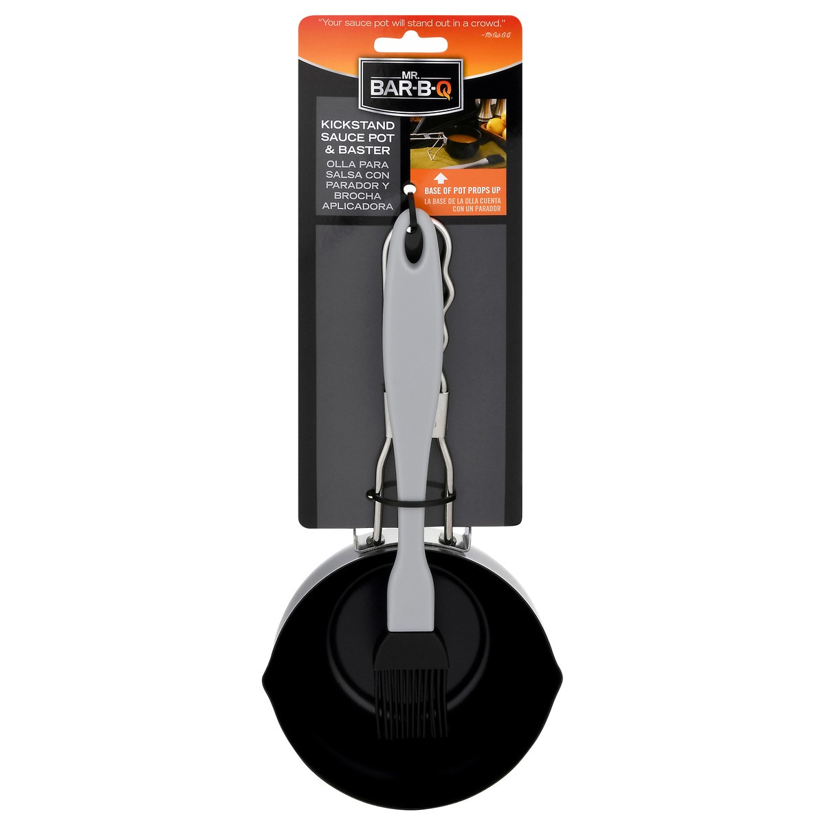 slide 1 of 9, Mr. Bar-B-Q Kickstand Sauce Pot & Baster 1 ea, 1 ct