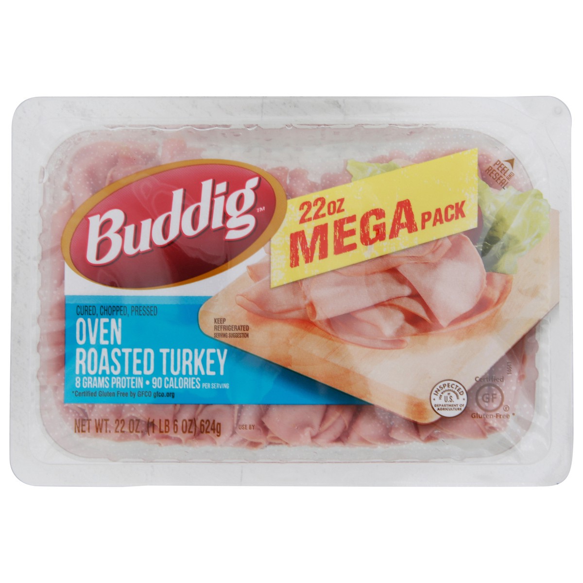 slide 5 of 5, Buddig Original Oven Roasted Turkey MEGA Pack, 22 oz., 22 oz