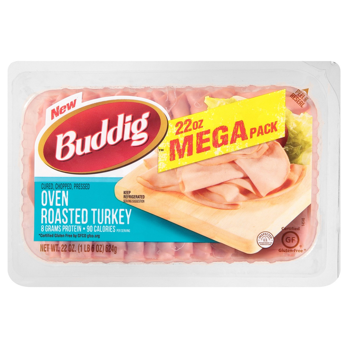 slide 1 of 5, Buddig Original Oven Roasted Turkey MEGA Pack, 22 oz., 22 oz