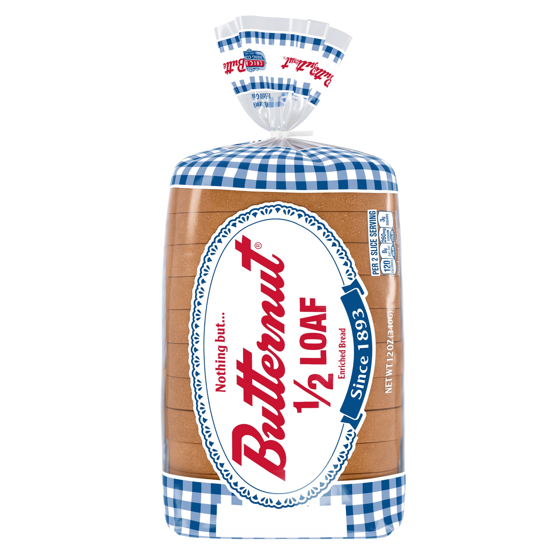 slide 4 of 5, Butternut 1/2 Loaf Enriched Bread 12 oz, 12 oz