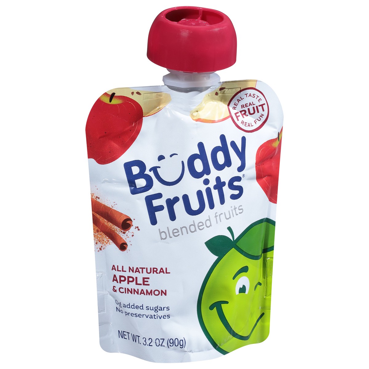 slide 2 of 9, Buddy Fruitss Original Apple Cinnamon Pure Blended Fruits Pouch, 3.2 oz