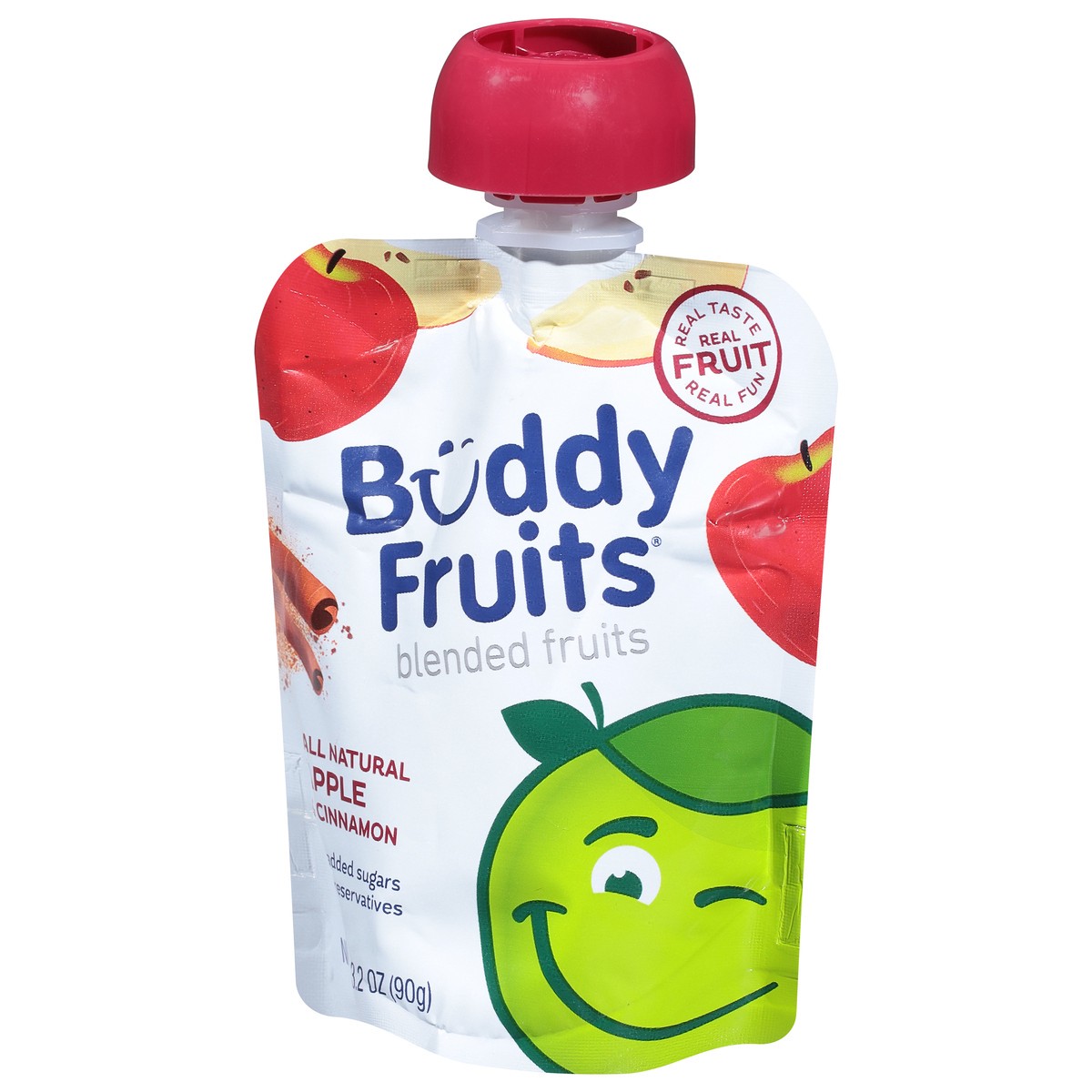 slide 3 of 9, Buddy Fruitss Original Apple Cinnamon Pure Blended Fruits Pouch, 3.2 oz