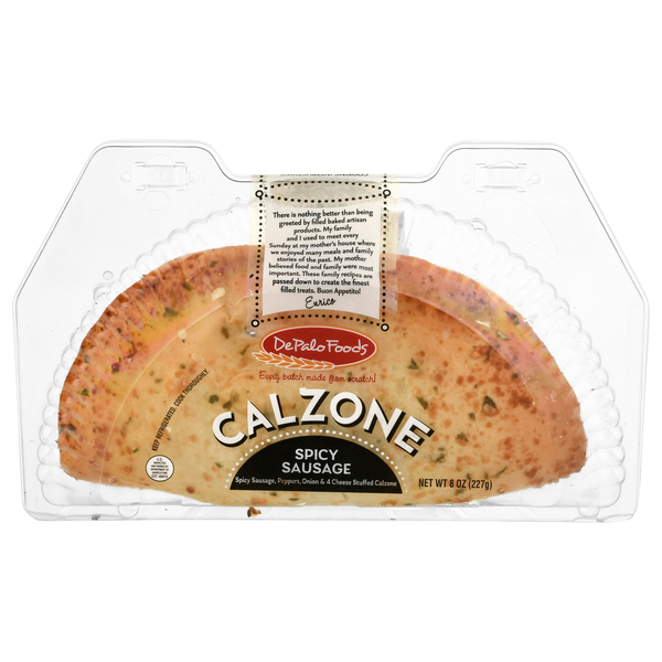 slide 1 of 1, Spicy Sausage Calzone, 8 oz