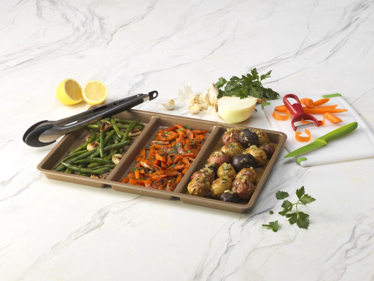 slide 16 of 17, Goodcook Cookie Divided Bakeware, 11 in x 17 in