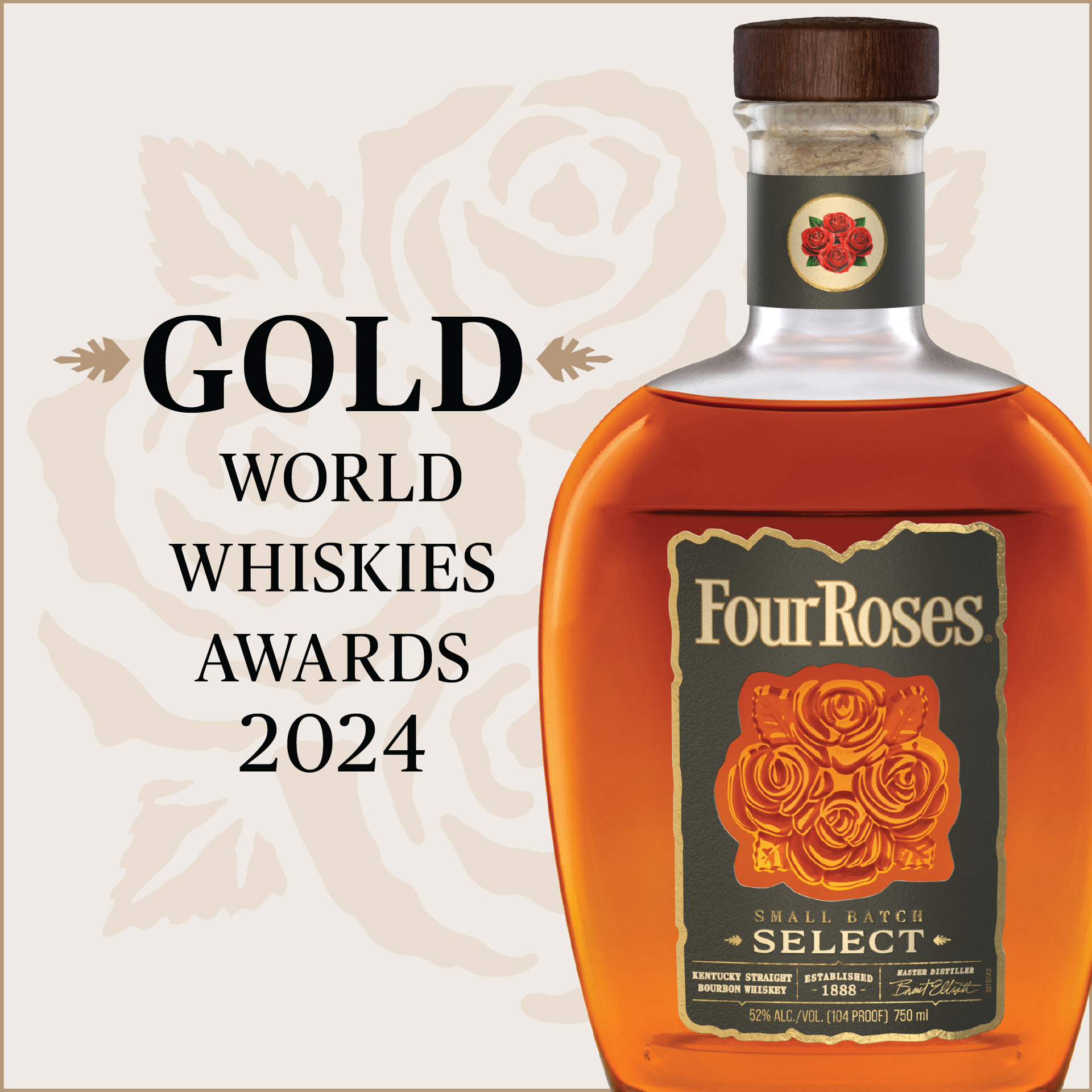slide 3 of 3, Four Roses Small Batch Select Bourbon, 104 Proof, Kentucky, 50 ml Bottle, 50 ml
