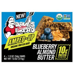 Dave's Killer Bread Amped-Up Blueberry Almond Butter Organic Protein Bars, 4 Count