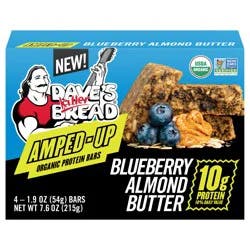 Dave's Killer Bread Amped-Up Blueberry Almond Butter Organic Protein Bars, 4 Count