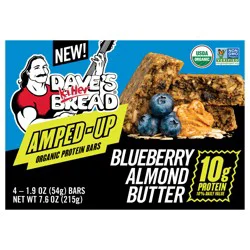 Dave's Killer Bread Amped-Up Blueberry Almond Butter Organic Protein Bars, 4 Count