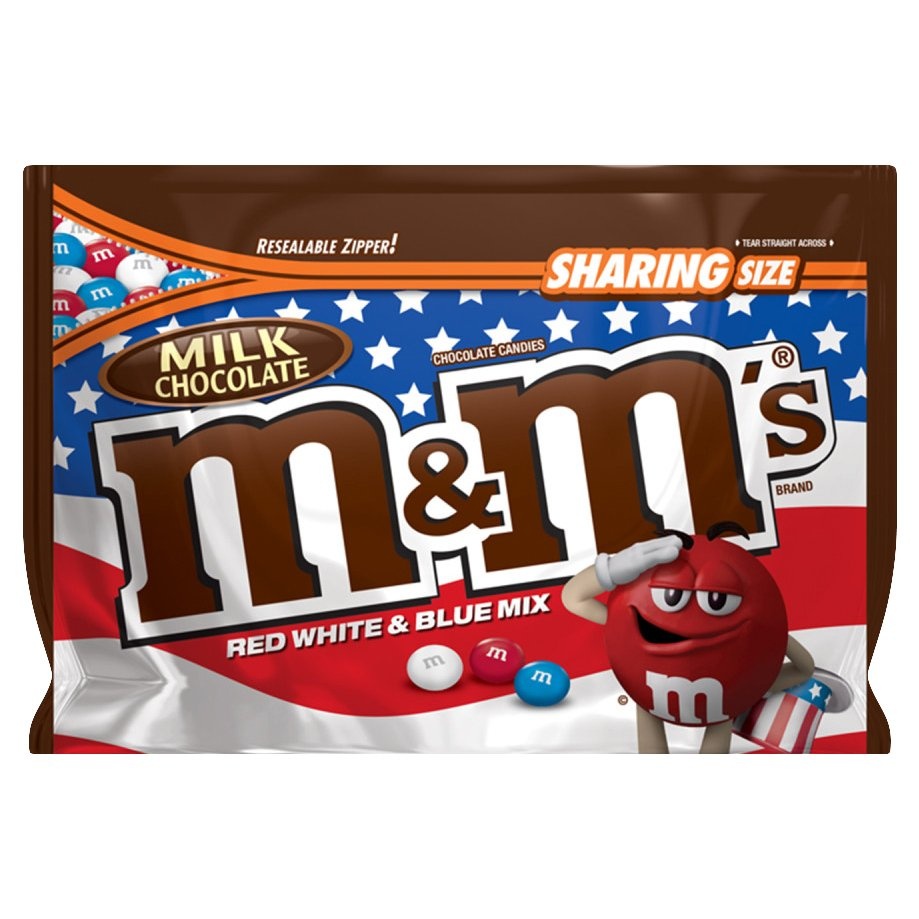 M&M's Red White Blue Milk Chocolate Candies Sharing Size 10.7 oz  Shipt