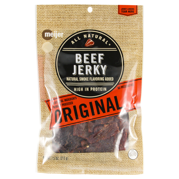 slide 1 of 1, Meijer Original Flavor Beef Jerky, 7.5 oz