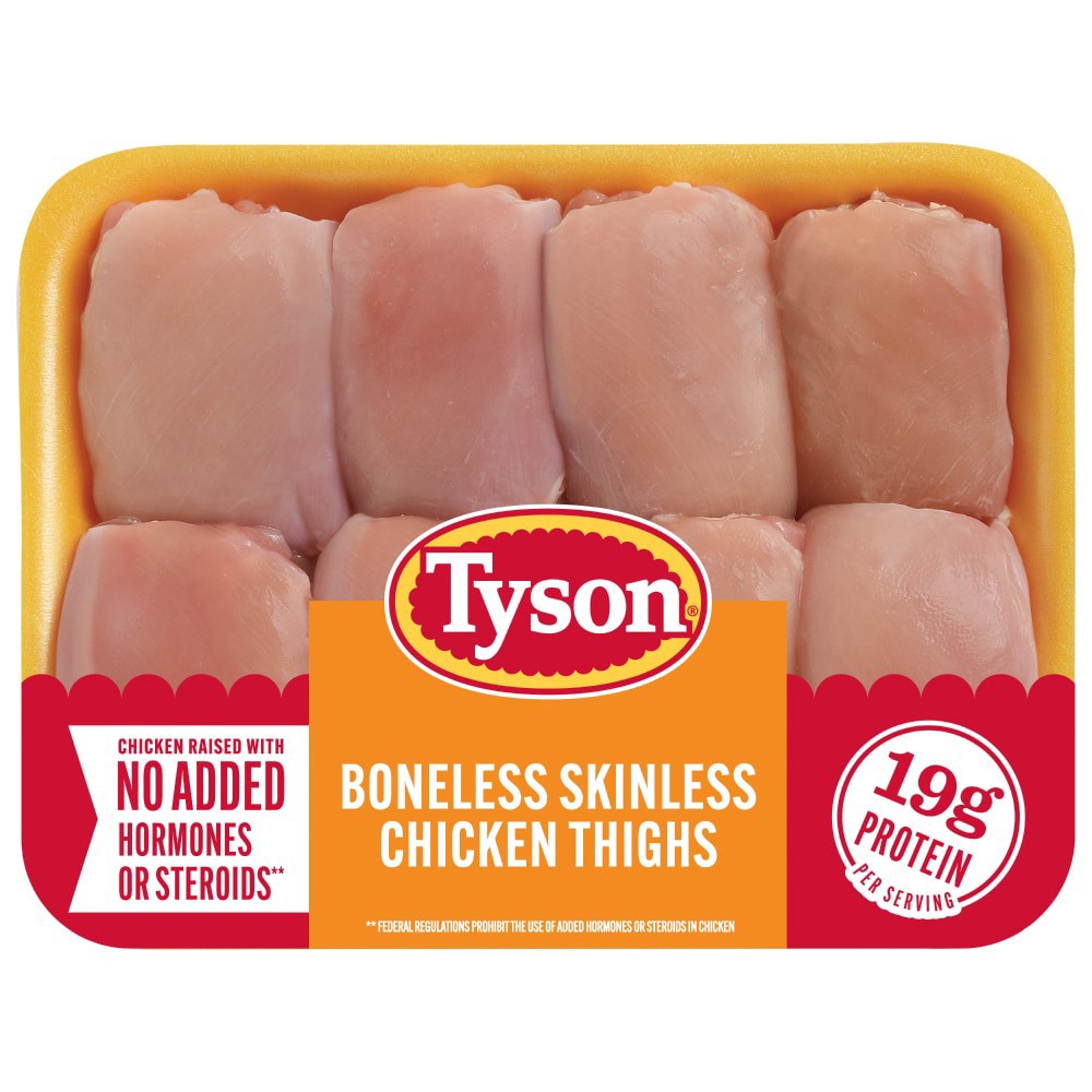 slide 5 of 6, Tyson All Natural Fresh Boneless Skinless Chicken Thighs, per lb