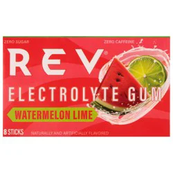 Rev Zero Sugar Zero Caffeine Watermelon Lime Electrolyte Gum 8 Sticks