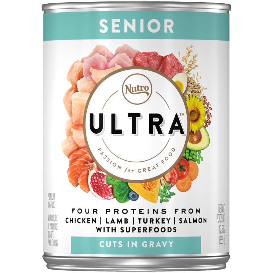 slide 1 of 1, Nutro Ultra Senior Chunks in Gravy Canned Dog Food, 12.5 oz