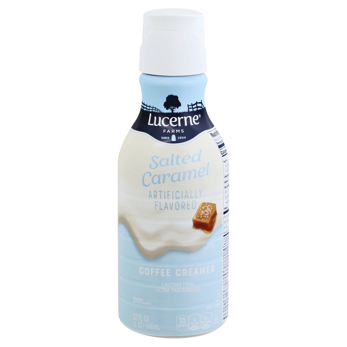 slide 1 of 9, Lucerne Dairy Farms Coffee Creamer Salted Caramel Mocha, 32 fl oz