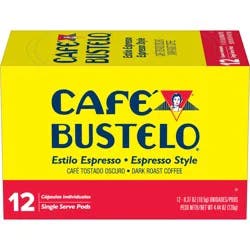 Café Bustelo Espresso Style, Dark Roast Coffee, Keurig K-Cup Pods for Keurig K-Cup Pods, 12 Count Box