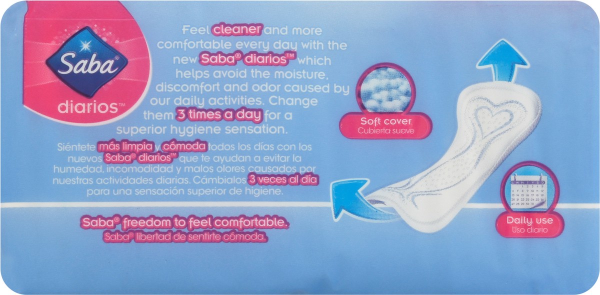 slide 7 of 12, Saba Diarios Regular Pantiliners 20 ea, 20 ct