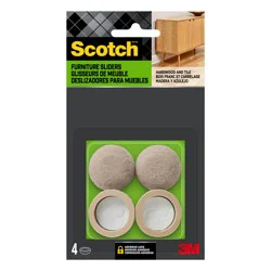 Scotch 4-Pack 1-in Beige Round Felt Pad Cups