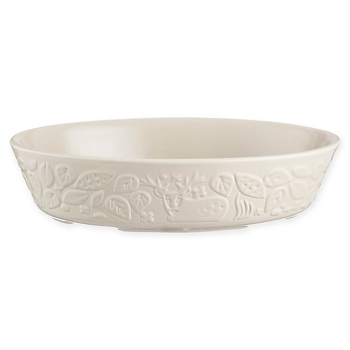 slide 1 of 4, Mason Cash In the Forest Oval Baking Dish - Cream, 1.65 qt