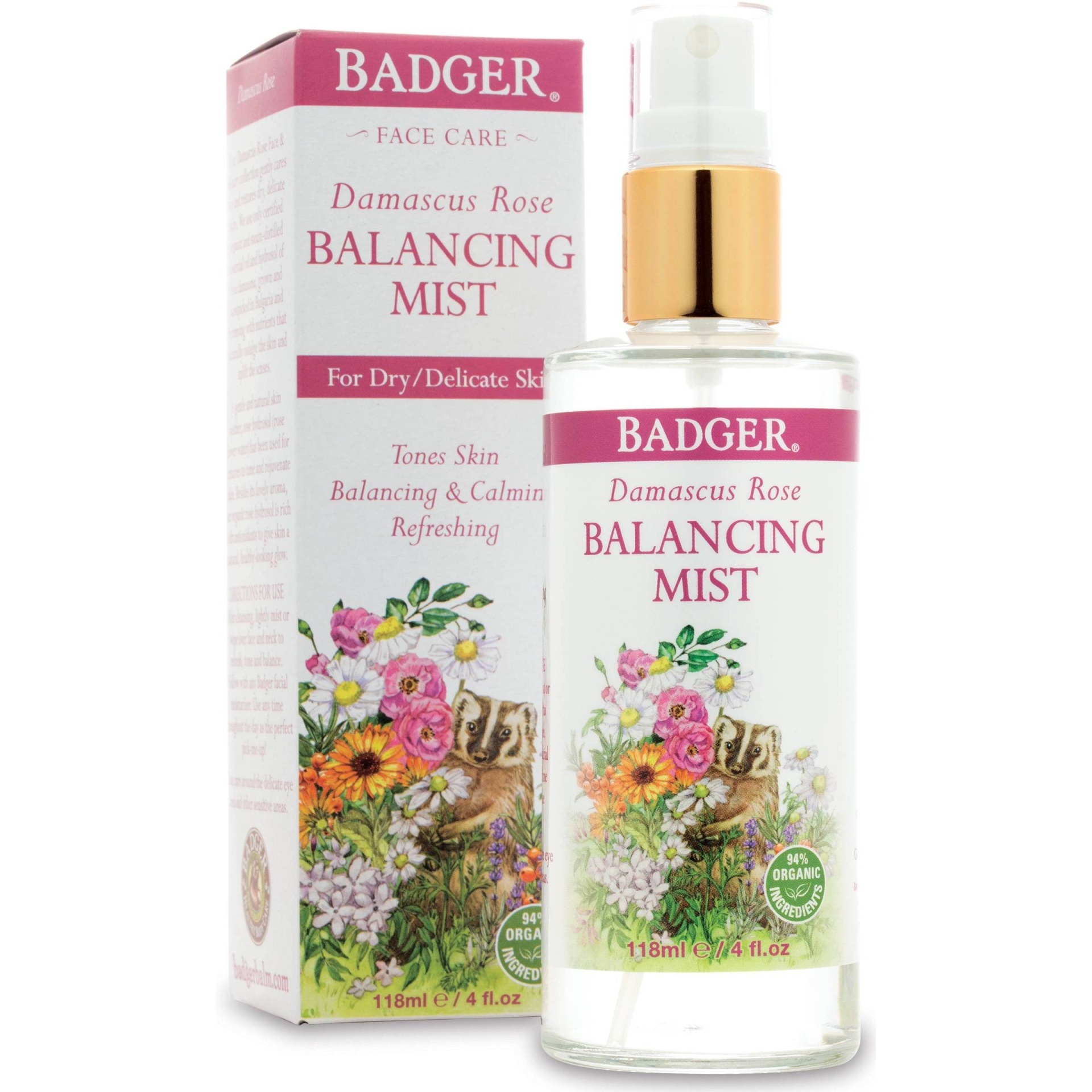 slide 1 of 1, Badger Damascus Rose Balancing Mist, 4 fl oz