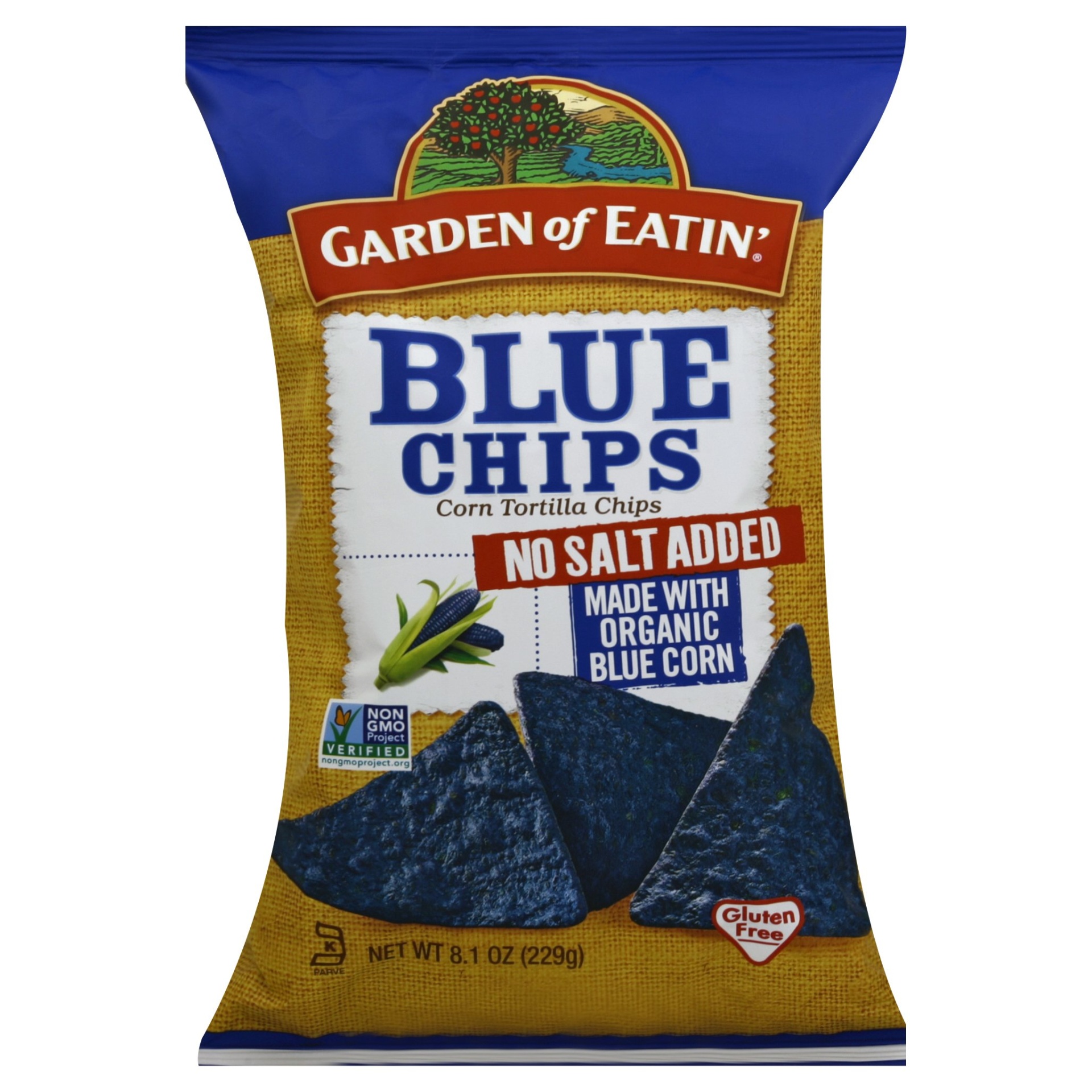 slide 1 of 3, Garden of Eatin' No Salt Blue Chip, 9 oz