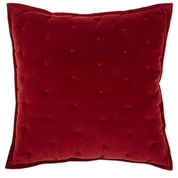 slide 1 of 1, Global Caravan Velvet Embroidered Square Throw Pillow - Red, 1 ct