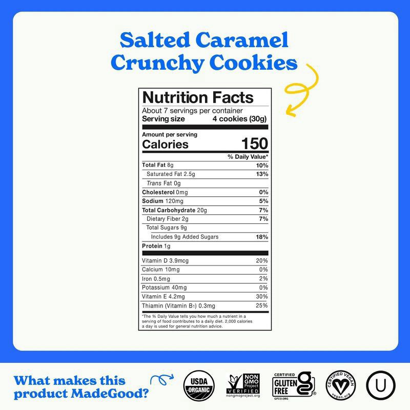 slide 4 of 9, MadeGood Organic Vegan Gluten Free Salted Caramel Cookies - 7oz, 7 oz